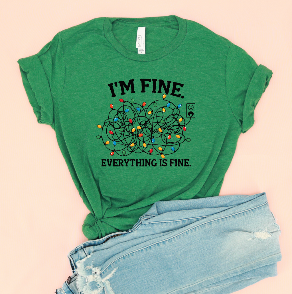 Everything is Fine Christmas Unisex Jersey Tee