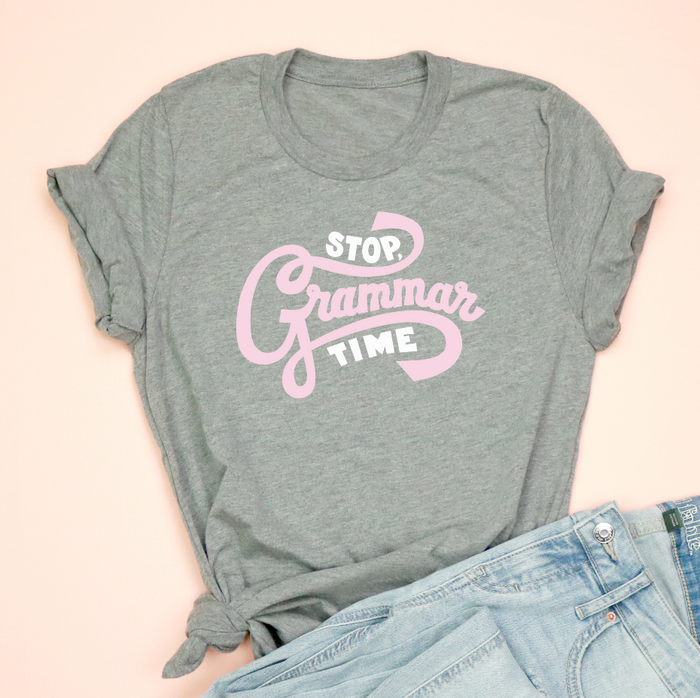 Stop Grammar Time Jersey Tee