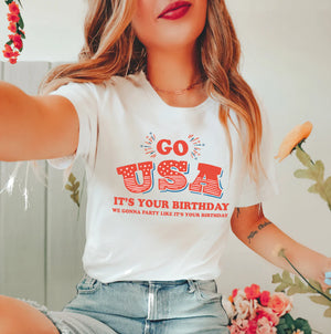 Go USA Birthday Unisex Tee