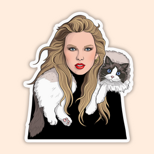 Taylor with Cat Sticker