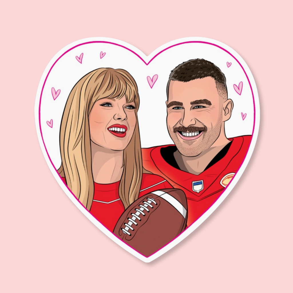 Taylor and Travis Heart Sticker